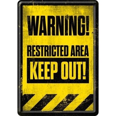 Metalinis atvirukas "Restricted Area"